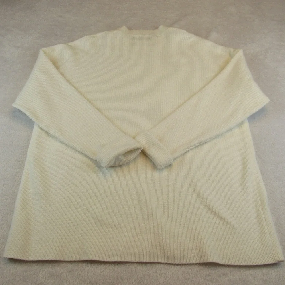 Lillusory Ribbed Oversized Sweater Womens S Cream White Like New Crew Neck Knit